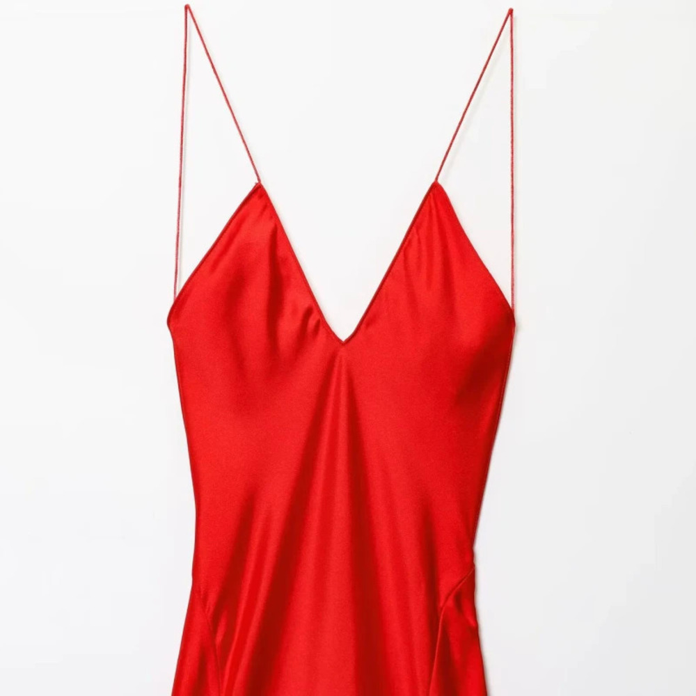 ZARA Backless Silky Satin Long Dress